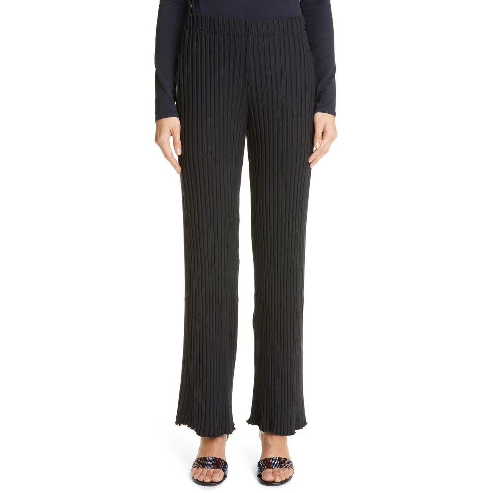 Simon Miller Marek Ribbed Wide Leg Pants - M Black